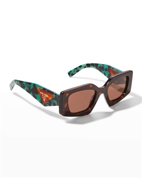 prada multicolor rectangle acetate sunglasses|prada rectangular women's frames.